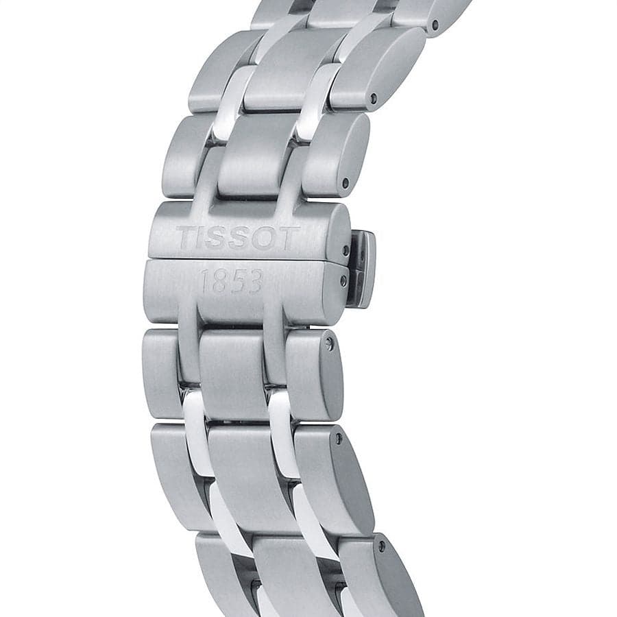 TISSOT 1853 CHRONOGRAPH WATCH WHITE WITH STAINLESS STEEL SILVER BELT