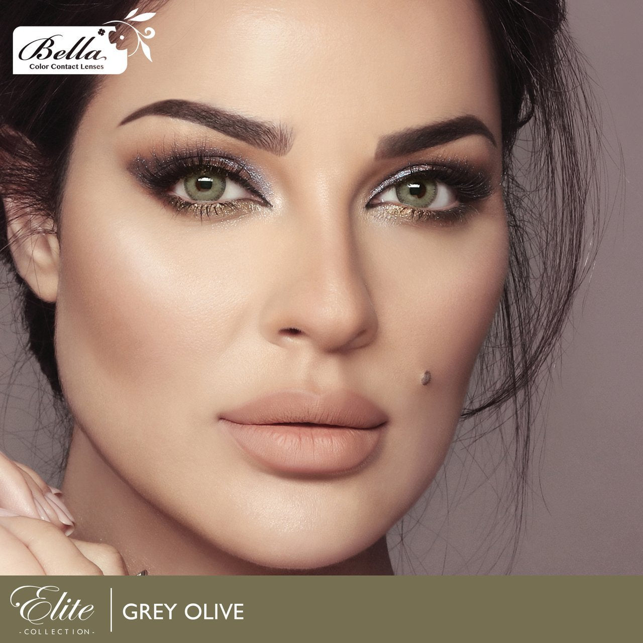 Bella Elite Colored Lenses - Grey Olive